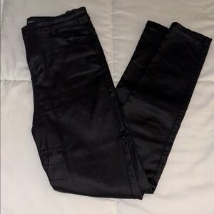 Black faux leather pants